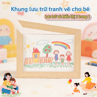 【BabyJoy】Khung lưu trữ tranh vẽ cho bé,khung tranh album,dung tích 130-150 tranh A4,nắp nam châm dễ thay đổi