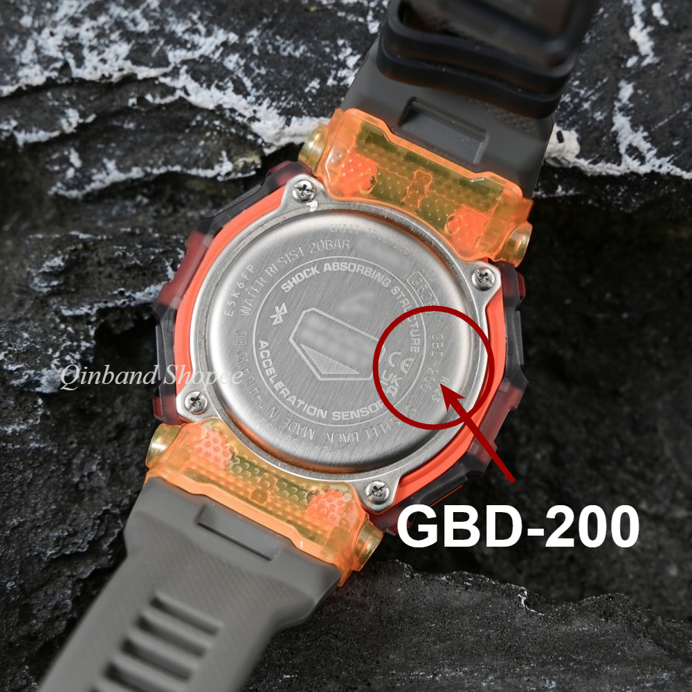 Dây đeo đồng hồ cao su màu đen cho dây đeo đồng hồ Casio G-SQUAD GBD-200-1 / 2 / 9 GBD-200RD Dây đeo đồng hồ silicon bằng nhựa thay thế vòng tay cho nam nữ sinh viên