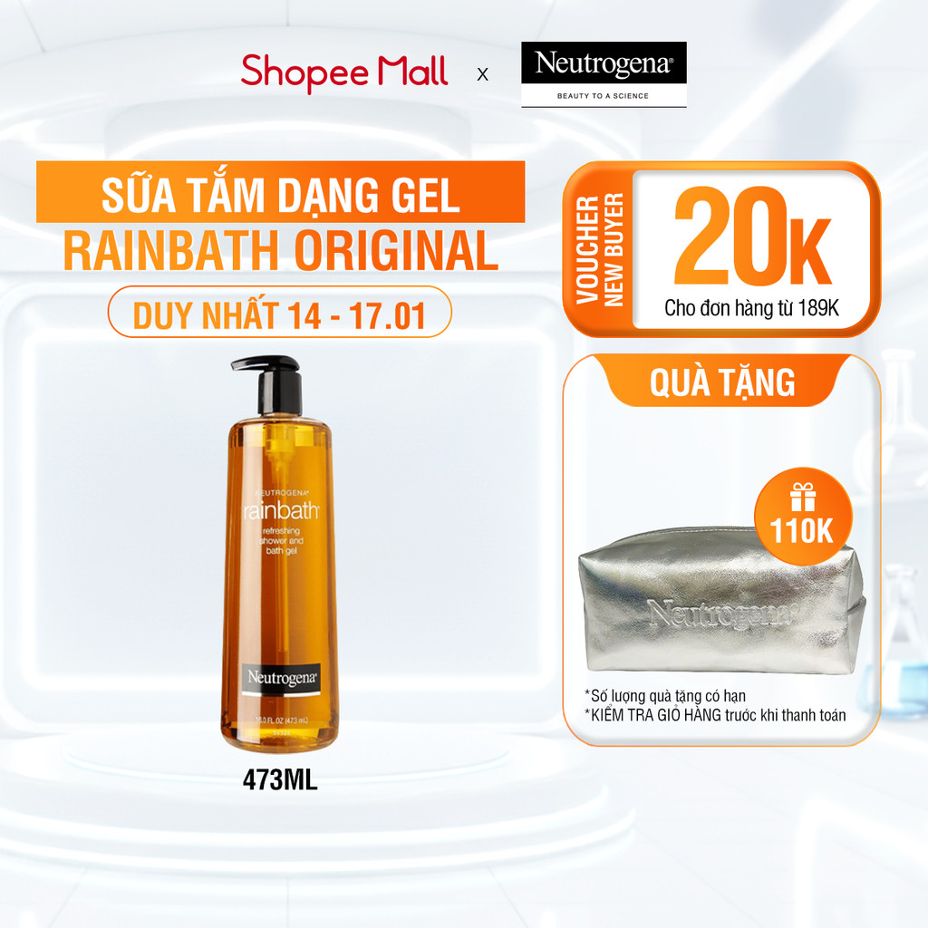 Sữa Tắm Dạng Gel Neutrogena® Rainbath Làm Sạch Sâu & Dưỡng Ẩm Cho Làn Da Mềm Mượt (473ml)