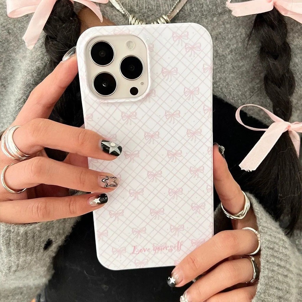 Mẫu nơ hình ô vuông phù hợp với vỏ điện thoại 16/17 Pro Max, iPhone 15/14, vỏ jelly XS và các mẫu mới nhất