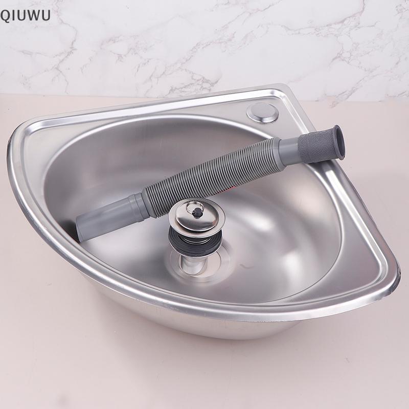 QIUWU RV Bồn Rửa Chén Phòng Tắm Không Gỉ Chậu Cắm Trại Góc Rau Motorhome Thanh Thép Nhỏ Bát Đơn Thả Bồn Tắm.