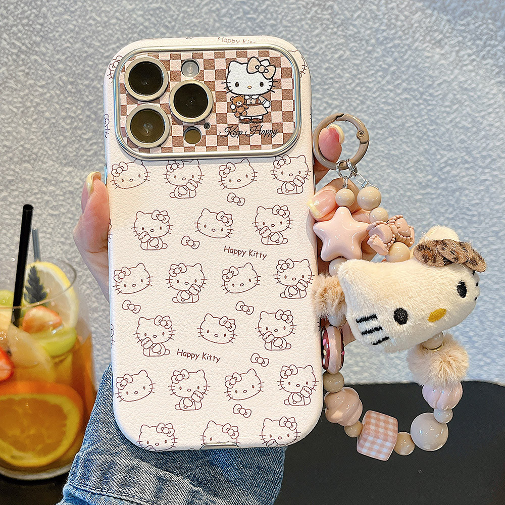 Line Cat Chain Vỏ Điện Thoại Da Windows Cho iPhone 17 Pro Max 16 15 14 13 Vỏ Bảo Vệ Chống Sốc