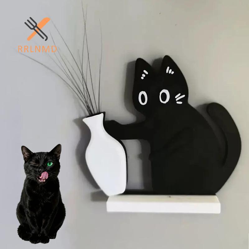 RRLNMD Mèo Đẩy Bình Trang Trí Mèo Whisker Bộ Sưu Tập & Hộp Tưởng Niệm Tủ Lạnh Nam Châm Trang Trí Văn Phòng Tại Nhà Món Quà Hoàn Hảo Cho Những Người Yêu Mèo MỚI