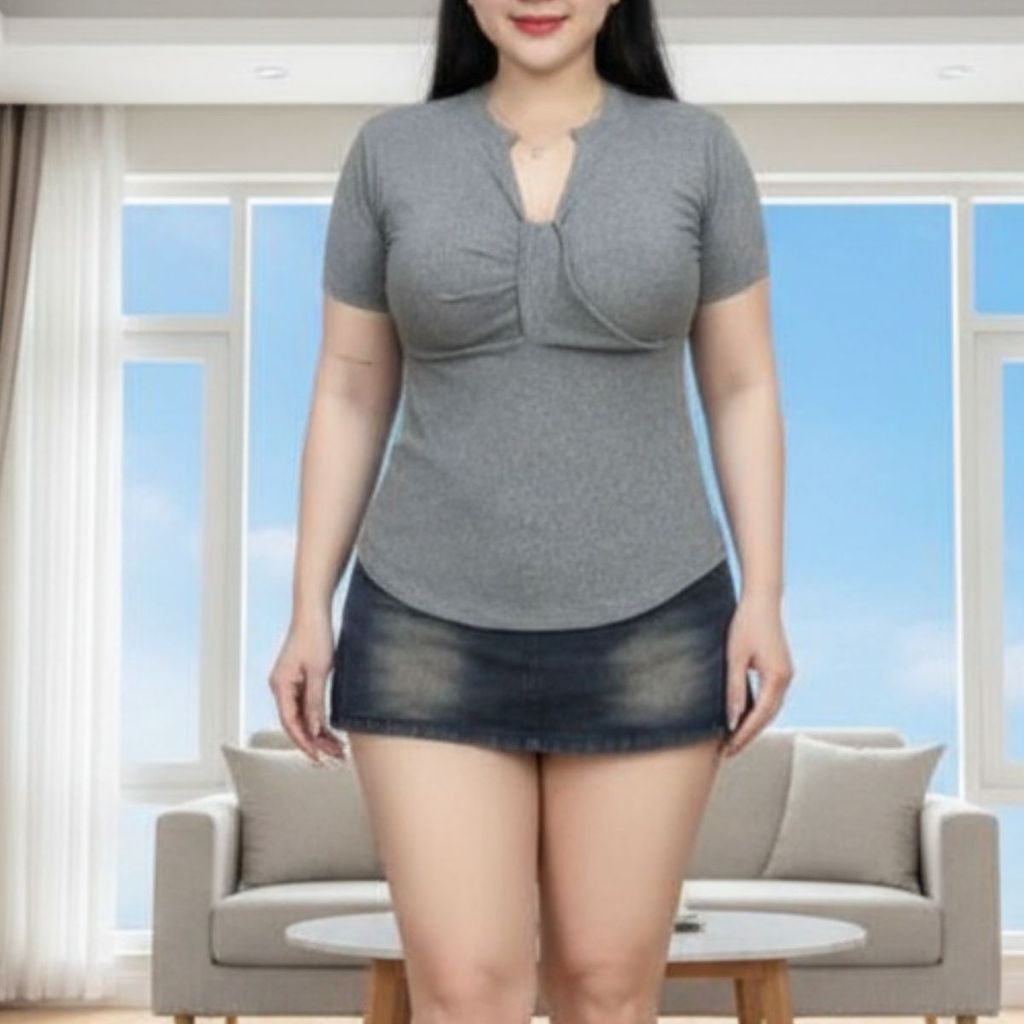 Áo Thun Tay Ngắn V Xoắn Big Size ESHOP Áo Thun Nữ Chất Thun Gân Tăm Mềm Mát Co Giãn MS557