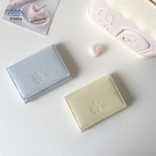 ELBBKG Nữ Ví Gấu Dễ Thương Ba Đa Năng Ví Ngắn Gấp Đựng Thẻ Ví Đựng Tiền Xu Nữ Túi Đựng Thẻ Kẹp Hoạt Hình Túi Mới