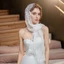 Khăn choàng cầu nguyện DARON Veil, Khăn choàng ren cưới hoa rỗng, Ren mềm mại thoáng khí đơn giản Viền đầu cô dâu Gạc Nhà thờ