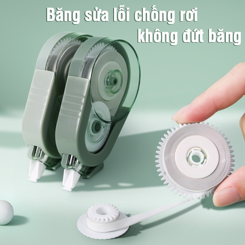 Bút xoá kéo học sinh màu pastel tươi sáng, xóa mượt liên tục, xóa sạch đẹp, 5 cuộn xoá 100m bền bỉ