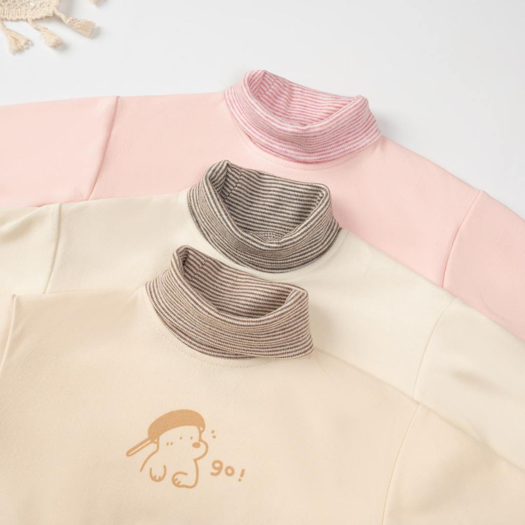 Bộ quần áo nỉ dài tay bé trai bé gái Unbee phối cổ 3p chất nỉ bamboo cào lông - Bộ nỉ cho bé 6M-3Y
