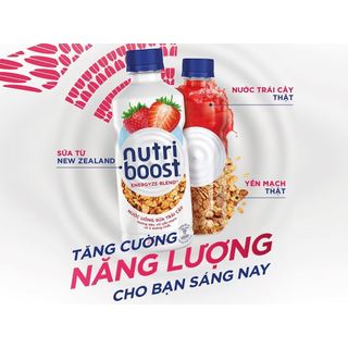 Thùng 24 chai Sữa trái cây Nutriboost hương dâu 297ml