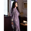 Qipao tím sườn xám mỏng, phong cách Trung Hoa vintage, phù hợp cho thu đông