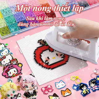 Bộ Vật Liệu Thủ Công Xếp Hạt Nhựa Mini Kèm Bàn ủi Và Nhíp, Trò Chơi Tương Tác Cho Cha Mẹ Và Con Cái