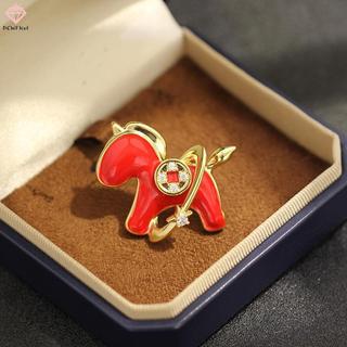 Trâm cài hình ngựa đỏ cung hoàng đạo - Phụ kiện thời trang cho nữ và quà tặng