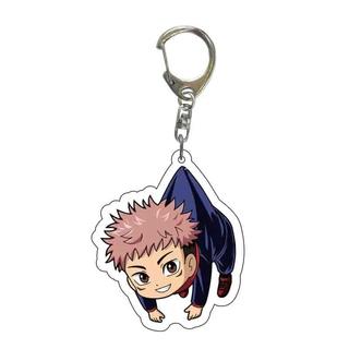 Anime Jujutsu Kaisen Key Chain Acrylic Cartoon Figure Yuji Itadori Kugisaki Nobara keychains Metal Holder Key Ring