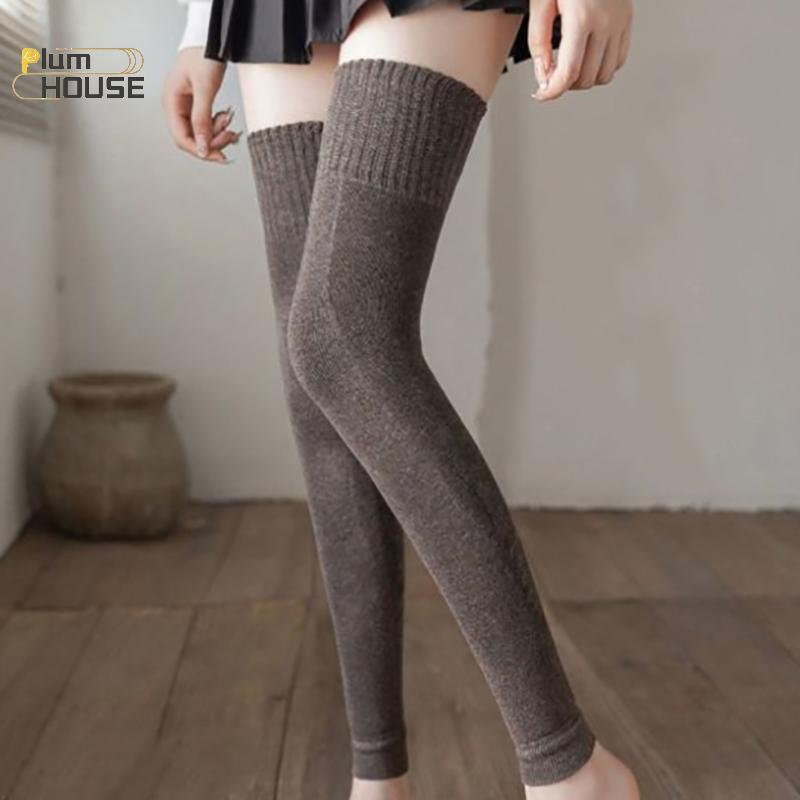 Bốt over-the-knee màu trơn PlumHouse với lông cừu dày, giữ ấm tốt cho mùa đông
