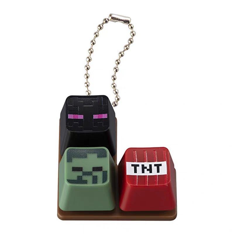 [BTF] Nhật Bản BANDAI Capsule Toy MC Minecraft Bàn Phím Nút Hình Mặt Dây Chuyền Keycap Charm FL9F