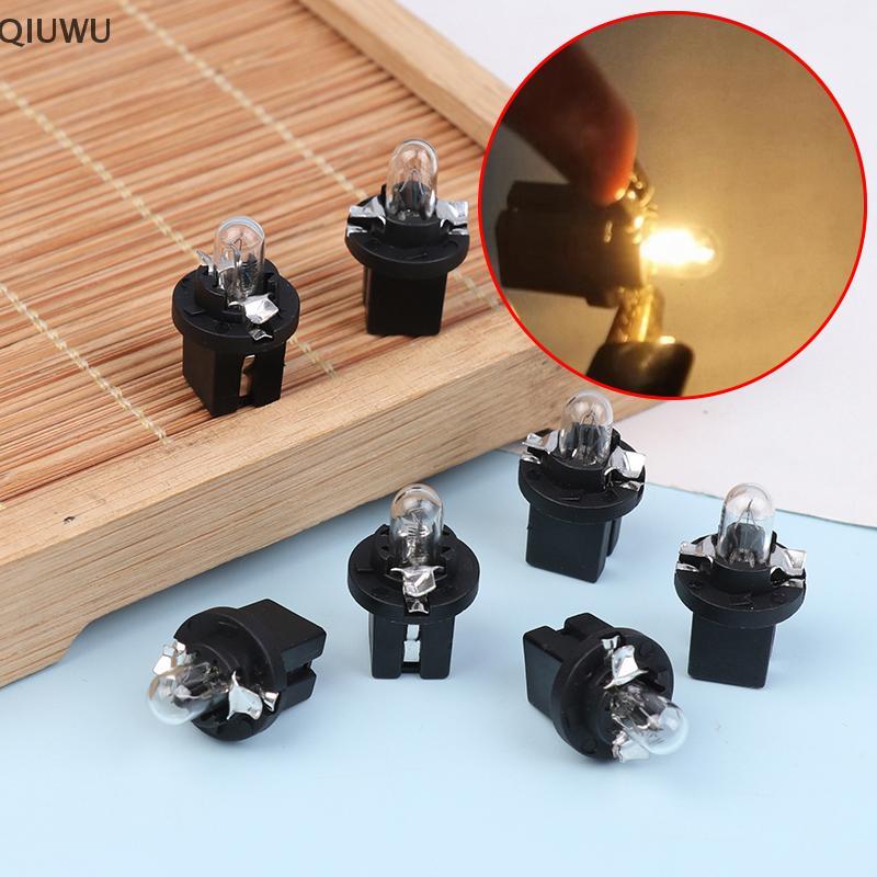 QIUWU 5/10 Bóng Đèn LED B8.5D Nội Thất Ô Tô, Bảng Điều Khiển, Đèn Báo, Màu Vàng Ấm 12V
