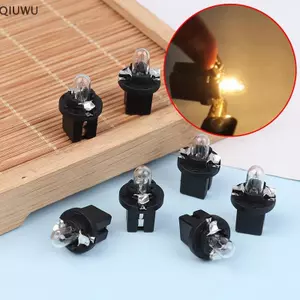 QIUWU 5/10 Bóng Đèn LED B8.5D Nội Thất Ô Tô, Bảng Điều Khiển, Đèn Báo, Màu Vàng Ấm 12V
