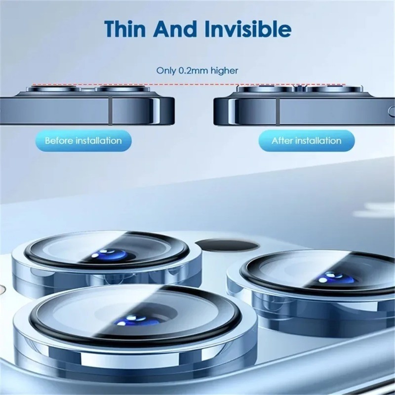 Dành Cho iPhone 11 12 12Mini 12ProMax 12Pro 11ProMax 11Pro Điện Thoại Camera Bảo Vệ Ống Kính Vòng Dành Cho Apple iPhone 12 11 Mini Pro Max Hợp Kim Nhôm Bảo Vệ Kính Cường Lực Ống Kính Phim