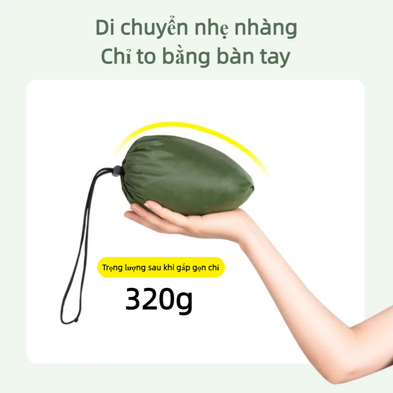 Võng Dù Siêu Nhẹ Chống Lật, Túi Cất Gọn 1 Khối,Chịu Tải 250kg,Lý Tưởng Cho Camping-Du Lịch-Dã Ngoại