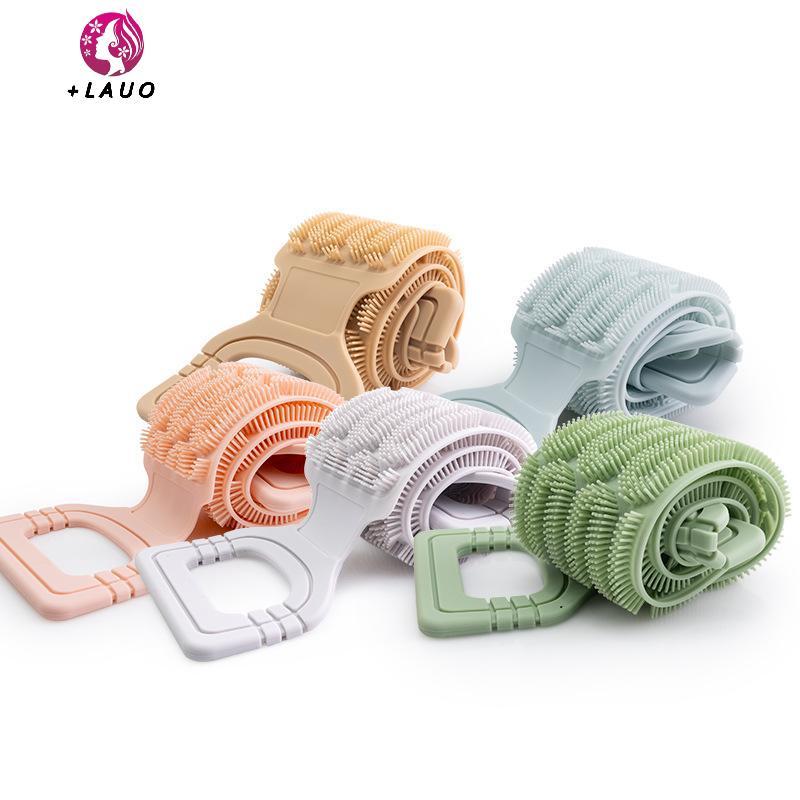Khăn chà sàn Springevenstar Silicone Ba có tay cầm dây - Dụng cụ tắm tẩy tế bào chết để làm sạch sâu, bề mặt có họa tiết để dễ dàng tiếp cận Springevenstar
