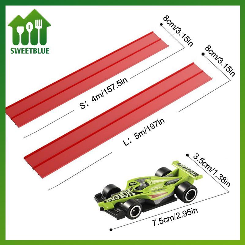 SWEET 13 Ft Và 16 Ft Linh Hoạt Đua Tra Dành Cho Trẻ Em, Đua Xe Ramp Tra Có Cốc Hút Và 4 Xe Đua Nhỏ n