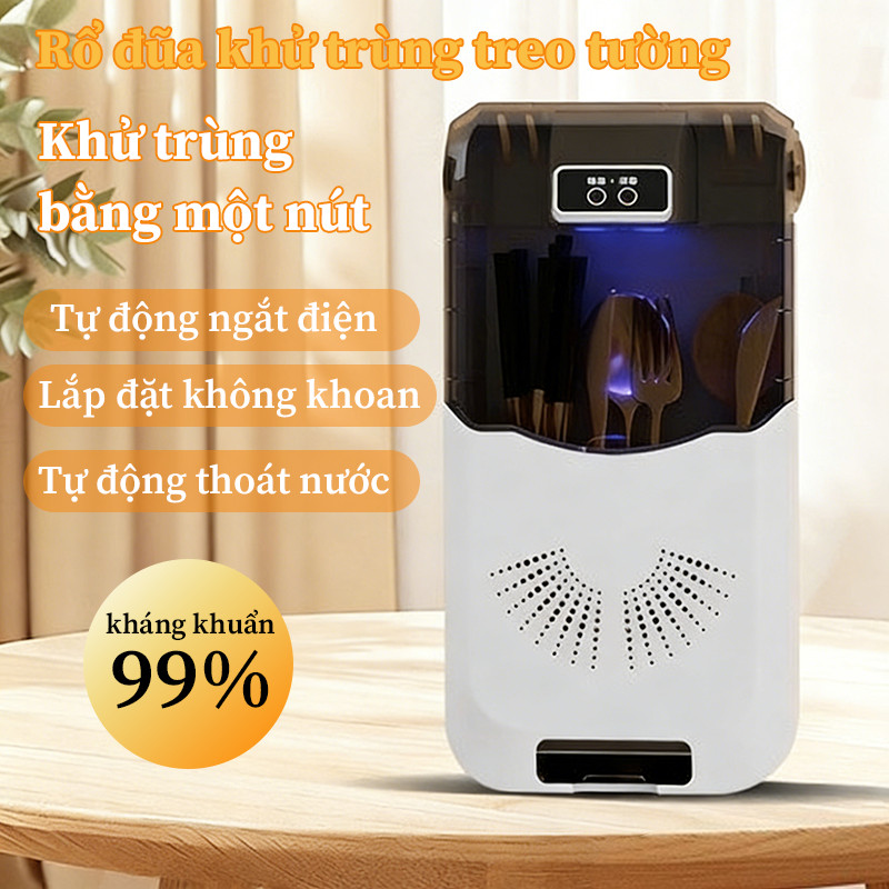 Máy Sấy & Khử Khuẩn Đũa Thìa Bằng Tia UV - Diệt 99% Vi Khuẩn, Chống Ẩm Mốc, Thiết Kế Nhỏ Gọn