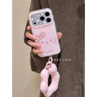 Hàn Quốc Ins Hoạt Hình Dễ Thương Màu Hồng Hellokitty Mèo Bảo Vệ Toàn Ống Kính Ốp Điện Thoại Cho iPhone 17Promax 17Pro 15 16 Promax Chống Sốc Hai Lớp imd Vỏ Ngọt Nữ Tính