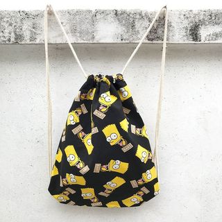 Harajuku Phong Cách Dây Rút Ba Lô Nam Nữ Vải Đôi Vai Đơn Giản Chống Thấm Nước Thể Thao Thể Dục Học Sinh Túi ins