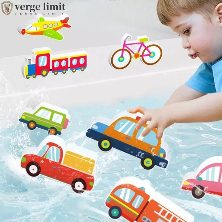 VERGE LIMIT Phòng Tắm Chơi Trò Chơi Nước Đồ Chơi, EVA Nổi Trẻ Em Xếp Hình Đồ Chơi Tắm, Bồn Tắm Đồ Chơi Nước DIY Miếng Dán Đồ Chơi Xe Hơi Mềm Thuyền Bé Xếp Hình Đồ Chơi Đồ Chơi Trẻ Em Quà Tặng