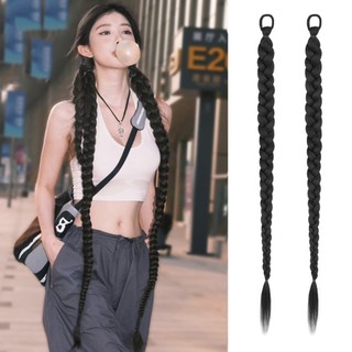 Tóc giả đuôi ngựa quyền anh phong cách Y2K ngọt ngào - nhiều sợi xoắn bện, tiện lợi cho thời trang hàng ngày và thể thao