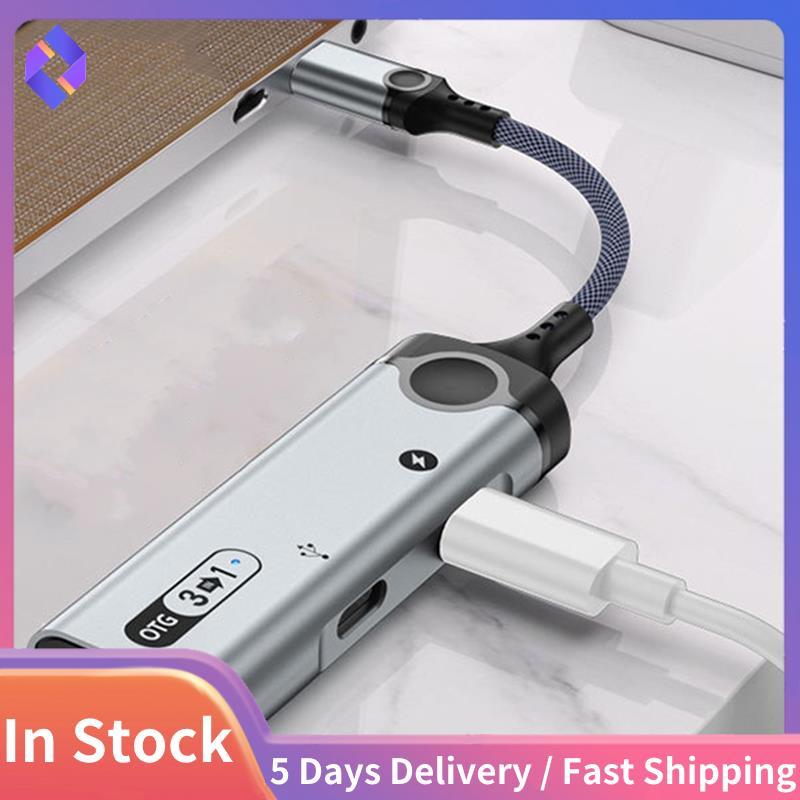 PD 60W Docking Station Bộ chuyển đổi OTG 3in1 Type-C Bộ chuyển đổi USB Đầu đọc thẻ đĩa U ngoài Sạc Android