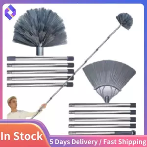 Dành cho quạt làm sạch, mạng nhện, trần cao, rèm, nội thất, ô tô- Cửa sổ bằng thép không gỉ hai mặt để làm sạch chổi
