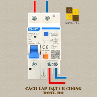 (Freeship) Cầu dao Aptomat chống giật, chống dòng rò CHINT 2P (1P + N ) 10A - 63A (Hàng chính hãng CE- Chữ Tiếng Anh)