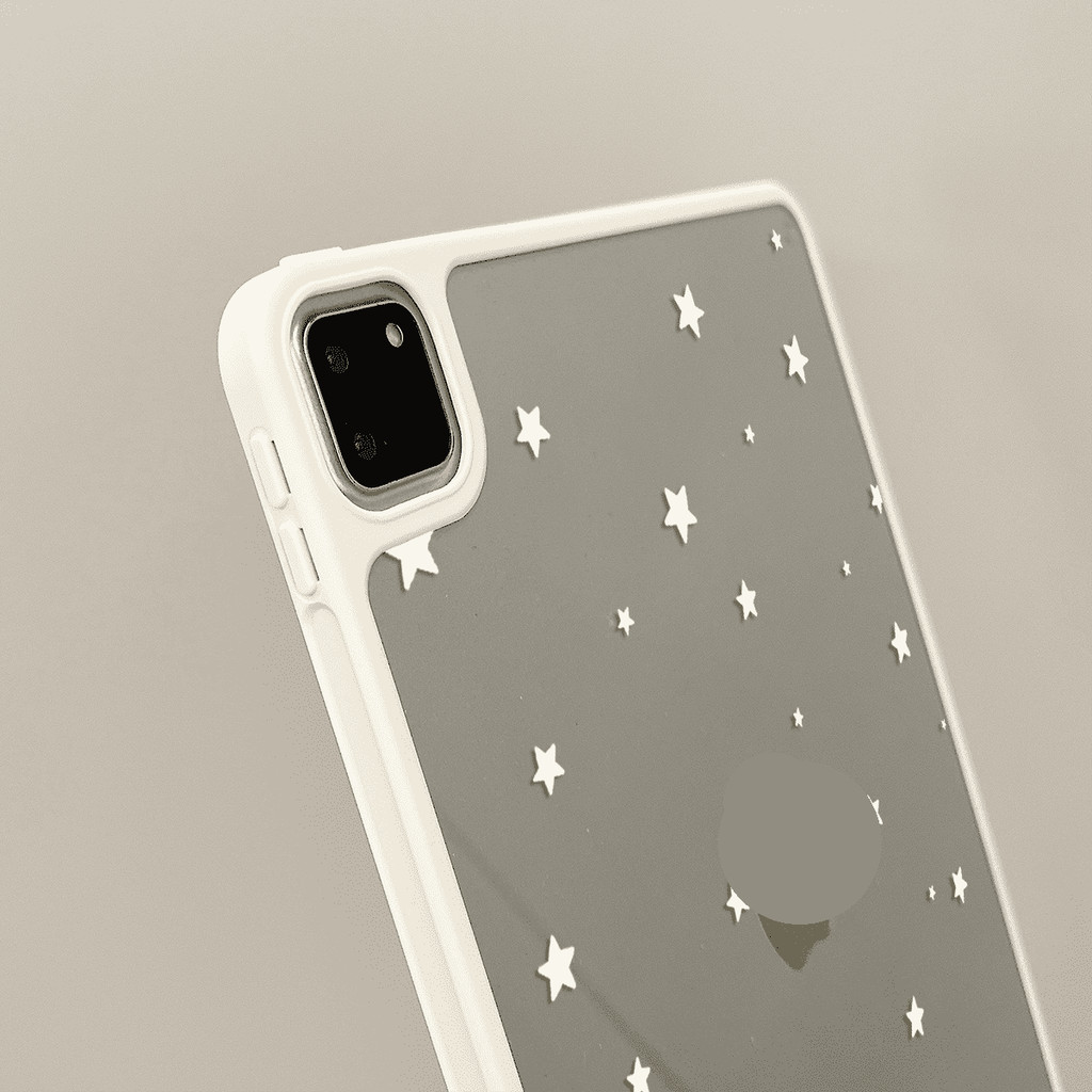 Ốp Lưng Cứng Acrylic Trắng Ngôi Sao Cho Mini6 Mini7 A17Pro IPad 5 6 7 8 9 10 11 A16 Air 2 3 4 5 6 Air 11 M2 M3 Pro10.5 Pro11 2018 2020 2021 2022 M4 M5 Pro13 2024 2025