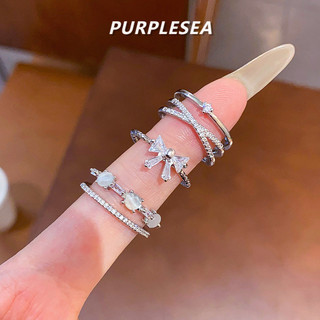 Nhẫn Zirconia Nơ Chữ Thập Two Layers Phong Cách Hàn Quốc, Dễ Điều Chỉnh Size