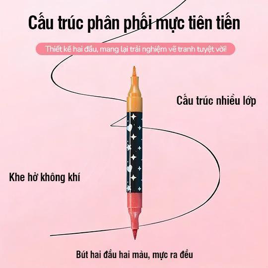 Bút màu Acrylic Marker 48 chiếc 96 màu, Bút đánh dấu đầu lông mềm, vẽ nhiều chất liệu, màu sắc tươi sáng