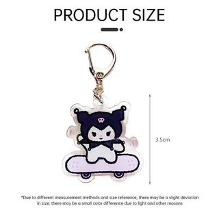 [Yybooklu]COD Cartoon Anime Acrylic Keychain Skateboarding Couple Bag Pendant Keychain - Kuromi