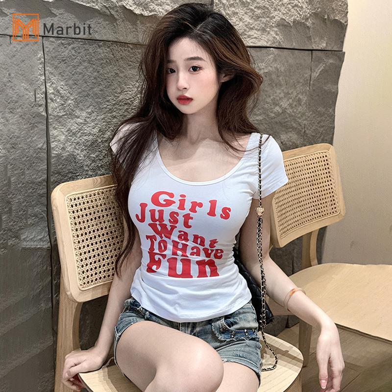 Áo Thun Cổ Ngắn In Chữ Thời Trang Phù Hợp Mùa Hè Cho Nữ