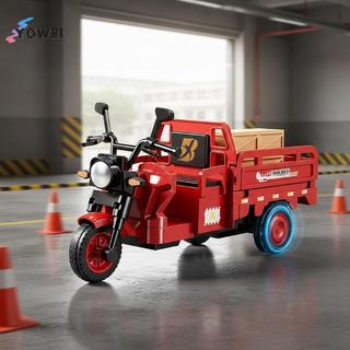 YOWEI Mô Phỏng Xe Ba Bánh Đồ Chơi Mô Hình Quán Tính Lái Xe Chuyển Phát Nhanh Xe Thực Tế Kéo Tru Diecast Đồ Chơi Trẻ Em Kéo Ba Xe Máy Bé Trai Quà Tặng VN