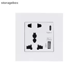 Bộ nguồn 2100MA USB Soet Bảng điều khiển quốc tế 13A UK Wall Type C Giao diện đẹp