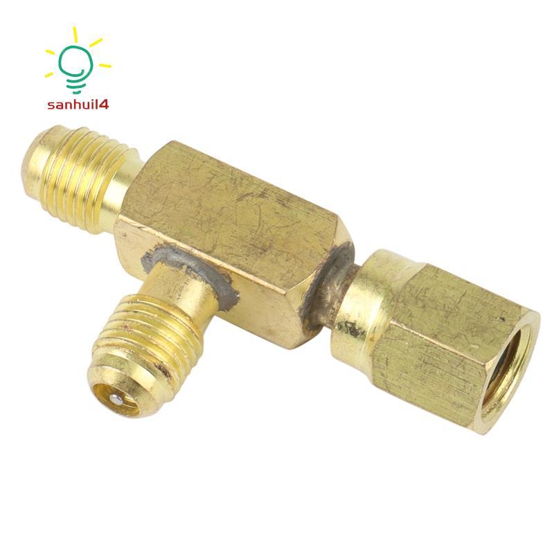 Bộ chuyển đổi Tee bằng đồng thau 1 / 4 inch Nam và Nữ SAE Flare Đầu nối xoay Lắp đặt điều hòa không khí tự động