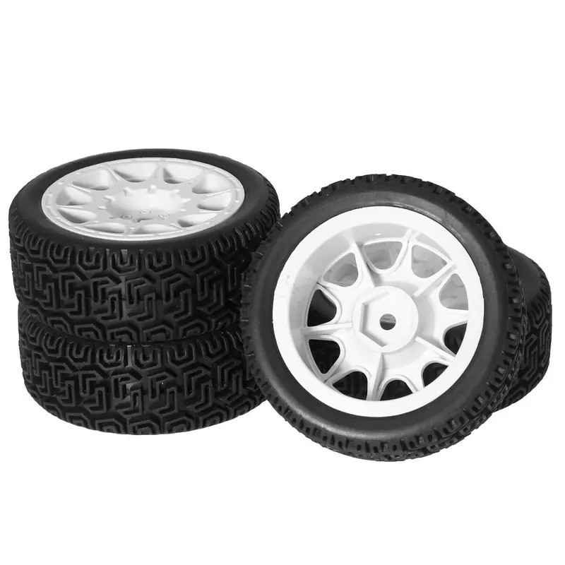 4 68mm 12mm Hex Rally Lốp Lốp Cao Su Lốp Bánh Xe Cho Tamiya XV01 XV02 TT01 TT02 PTG-2 1 / 10 RC Rally Racing Xe Nâng Cấp Phần