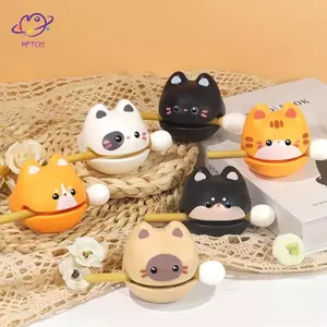 HFTOY Gỗ Cá Âm Thanh Nhạc Cụ Bộ Gõ Trang Trí Luy Gỗ Khắc Đồ Trang Trí Với Mallet Hình Mèo Đồ Chơi Hộp Mù Ngẫu Nhiên ~