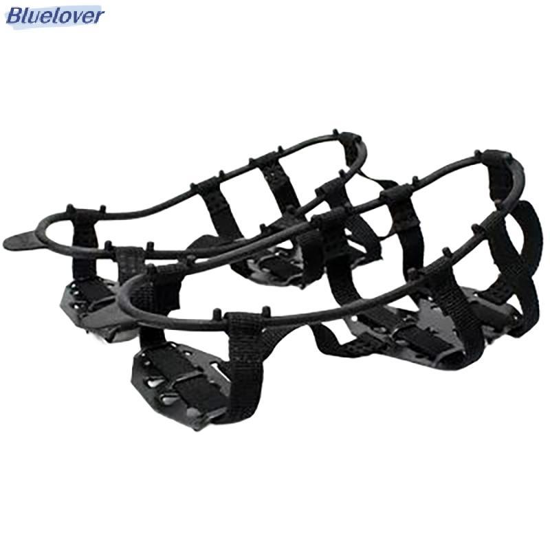Đôi crampons chống trơn trượt Bluelover với 24 răng, phù hợp cho đi bộ đường dài