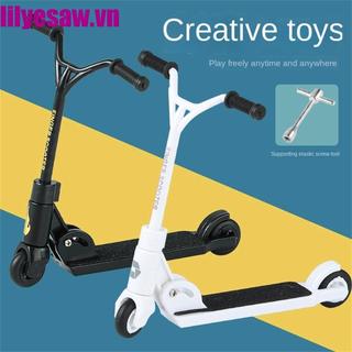 LILYES Xe Tay Ga Mini Mô Phỏng Có Thể Gập Lại, Đồ Chơi Ngón Tay Mới Lạ Hai Bánh, Ván Trượt Ngón Tay Huấn Luyện