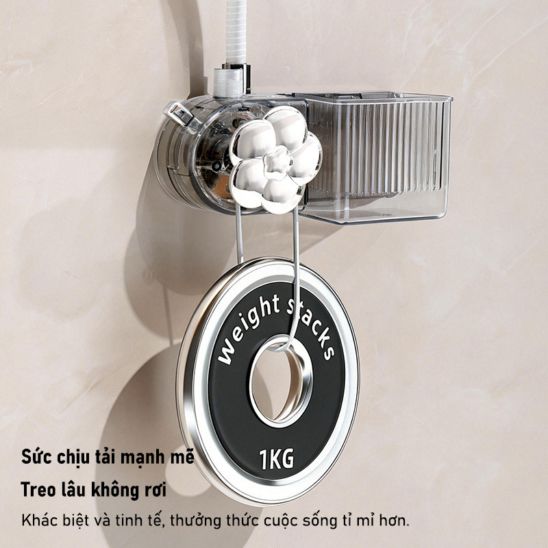 Giá Đỡ Máy Sấy Tóc Hút Chân Không Xoay 360° - Không Cần Khoan, Chịu Lực Tốt, Tiết Kiệm Không Gian Phòng Tắm