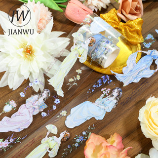 JIANWU 60mm * 200cm Vintage Cô Gái Hoa Nhân Vật Phong Cảnh Chất Liệu Cắt Băng Thêu Sò PET Sáng Tạo DIY Tạp Chí Văn Phòng Phẩm