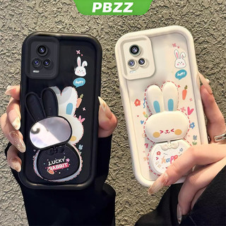 Ốp Lưng vivo v20 PRO v20se v23e v23 v21 v21e 5G Vỏ Điện Thoại Vỏ Mềm Silicon Chống Sốc Thiết Kế Mới Gương Thẩm Mỹ Thỏ Có Giá Đỡ JETZJ01