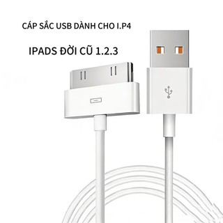 Cáp sạc USB cho iPhone 4 4s 3G 3GS iPad 1 2 3 iPod Nano - dây dài 1 mét / Hàng sẵn kho