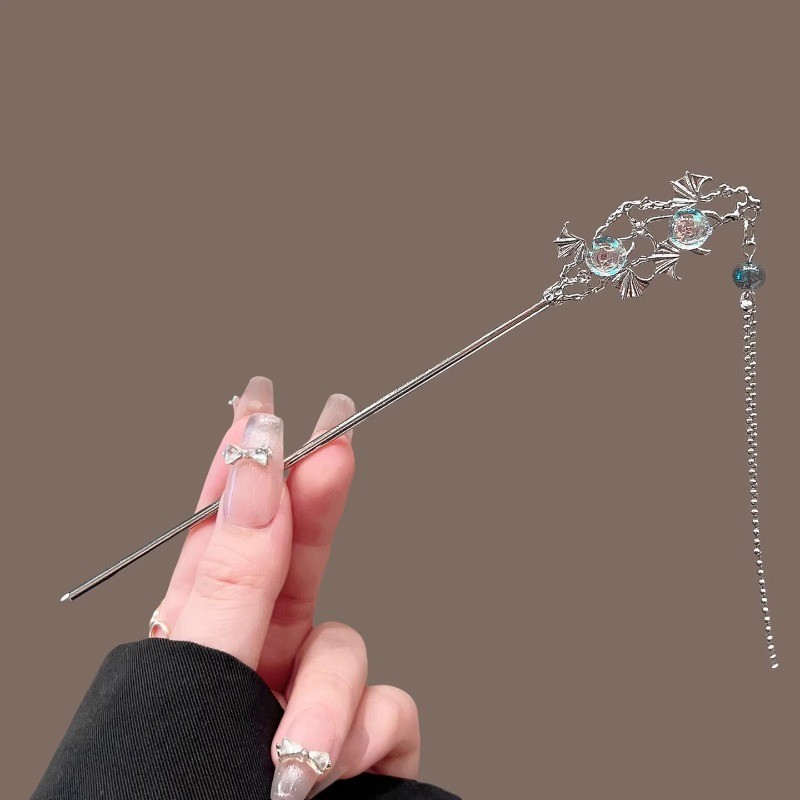 MAUROPOLI Mới Phong Cách Trung Hoa Kim Cương Giả Bướm Tua Rua Kẹp Tóc Nữ Phong Cách Quốc Gia Phong Cách Mới Đơn Giản Kẹp Tóc Mát Kẹp Tóc Mũ Đội Đầu